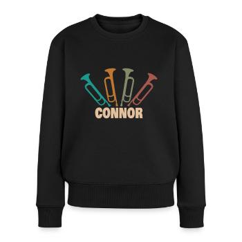 Instrument à vent Connor - Pull Premium bio Femme - noir - Devant - Julia (174cm)