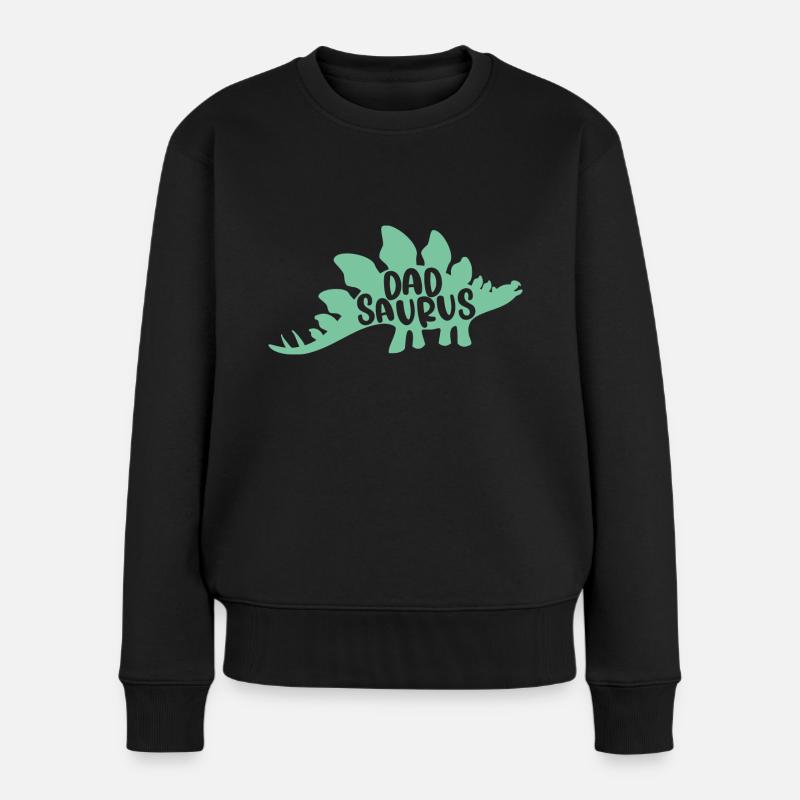 Dadsaurus - Der legendäre Vater - Frauen Premium Bio Pullover - Schwarz