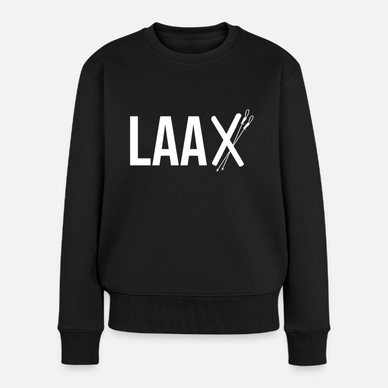 Laax Graubünden Schweiz - Frauen Premium Bio Pullover - Schwarz