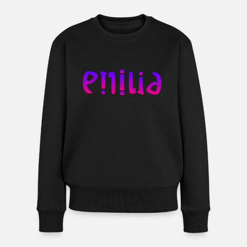 Emilia - Frauen Premium Bio Pullover - Schwarz
