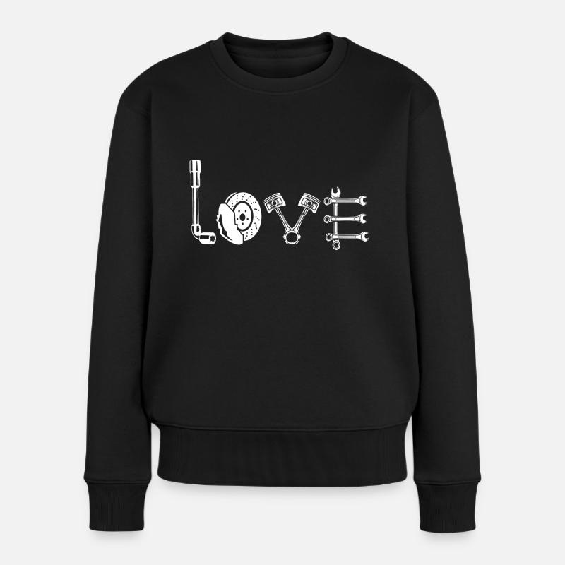 Auto Rennauto Werkstatt Liebe - Frauen Premium Bio Pullover - Schwarz