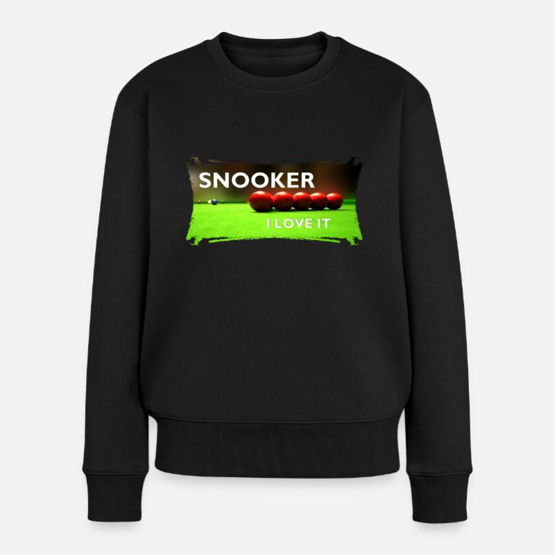 SNOOKER - I LOVE IT - Frauen Premium Bio Pullover - Schwarz
