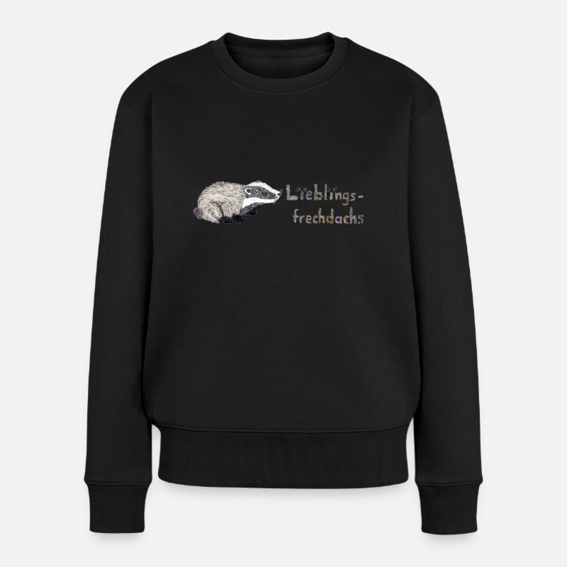 Lieblingsfrechdachs - Frauen Premium Bio Pullover - Schwarz