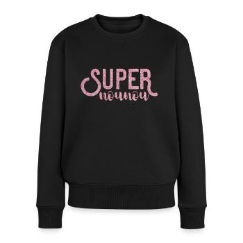 Super nounou cadeau nourrice originale humour - Pull Premium bio Femme - noir - Devant - Julia (174cm)