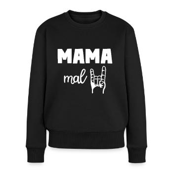 Mama mal Zwei 2 Kinder Mutter - Frauen Premium Bio Pullover - Schwarz - Vorne - Julia (174cm)