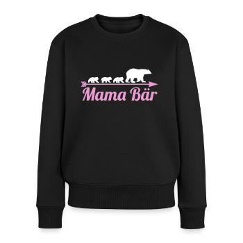 Mutter Mama Bär - Frauen Premium Bio Pullover - Schwarz - Vorne - Julia (174cm)