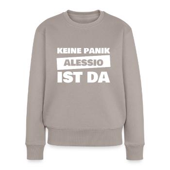 Alessio - Frauen Premium Bio Pullover - Taupe - Vorne - Julia (174cm)