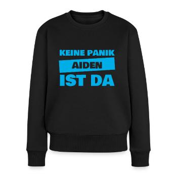 Aiden als Vorname - Frauen Premium Bio Pullover - Schwarz - Vorne - Julia (174cm)