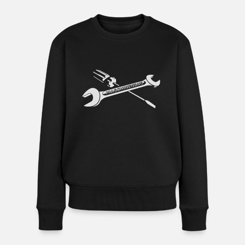 Maschinenbau - Frauen Premium Bio Pullover - Schwarz
