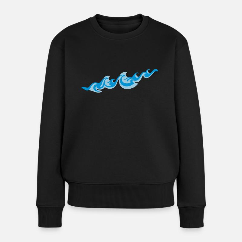Waves 2C - Frauen Premium Bio Pullover - Schwarz
