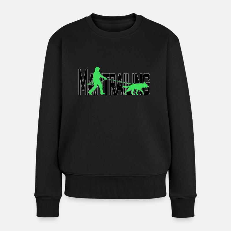 Mantrailing Schwarz/grün - Frauen Premium Bio Pullover - Schwarz