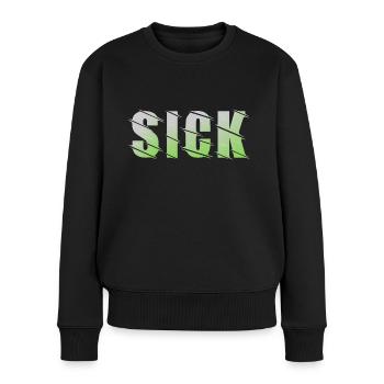 Sick Design - Frauen Premium Bio Pullover - Schwarz - Vorne - Julia (174cm)