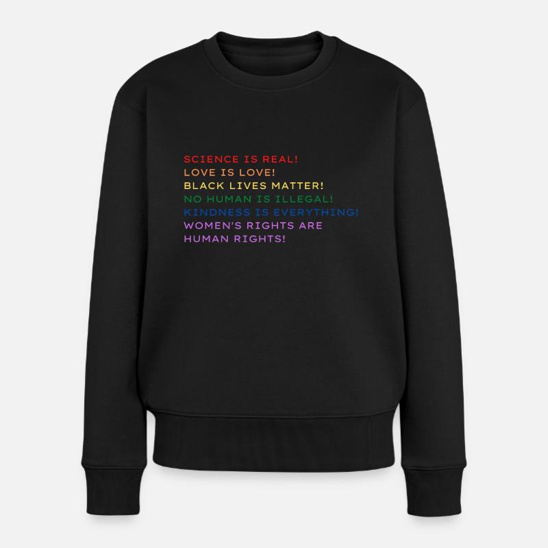 Science is real! - Frauen Premium Bio Pullover - Schwarz