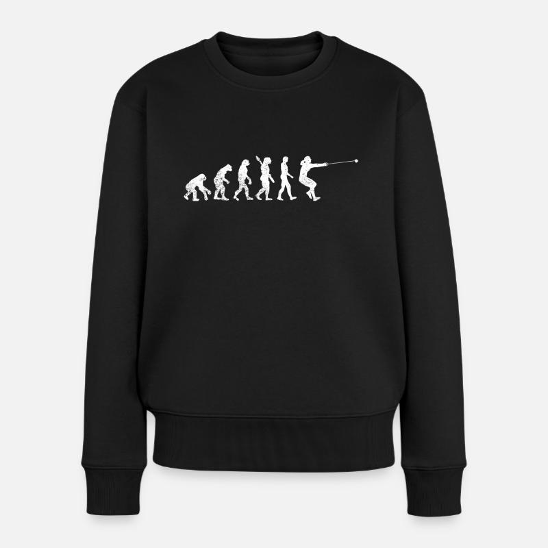 Hammerwerfen Hammerwurf Hammerwerfer Evolution - Frauen Premium Bio Pullover - Schwarz