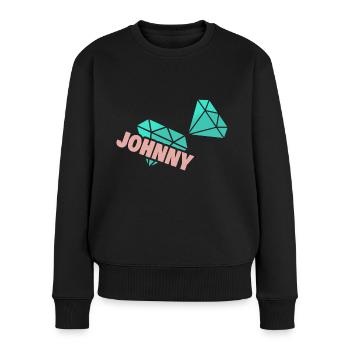 Papa Johnny - Frauen Premium Bio Pullover - Schwarz - Vorne - Julia (174cm)
