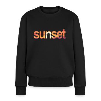 sunset - Frauen Premium Bio Pullover - Schwarz - Vorne - Julia (174cm)