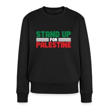 Free Palestine Stand up for Palestina - Frauen Premium Bio Pullover - Schwarz - Vorne - Julia (174cm)
