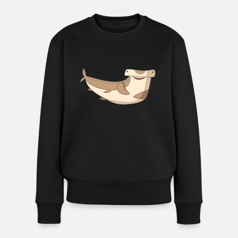 Hammerhai Lustig - Frauen Premium Bio Pullover - Schwarz