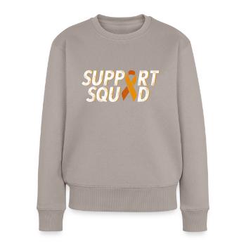 Équipe de soutien amber ribbon appendice cancer - Pull Premium bio Femme - taupe - Devant - Julia (174cm)