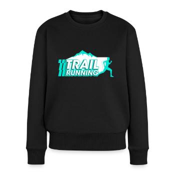 trail running - Frauen Premium Bio Pullover - Schwarz - Vorne - Julia (174cm)