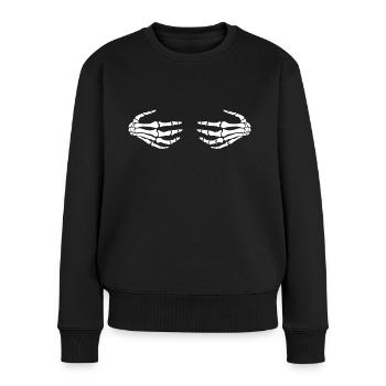 Halloween boob - Frauen Premium Bio Pullover - Schwarz - Vorne - Julia (174cm)