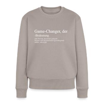 Game - Changer Gamer Gamer - Frauen Premium Bio Pullover - Taupe - Vorne - Julia (174cm)