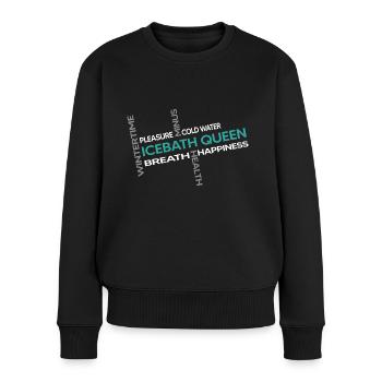 eisbaderin kneipp kryotherapie icebath-queen - Frauen Premium Bio Pullover - Schwarz - Vorne - Julia (174cm)