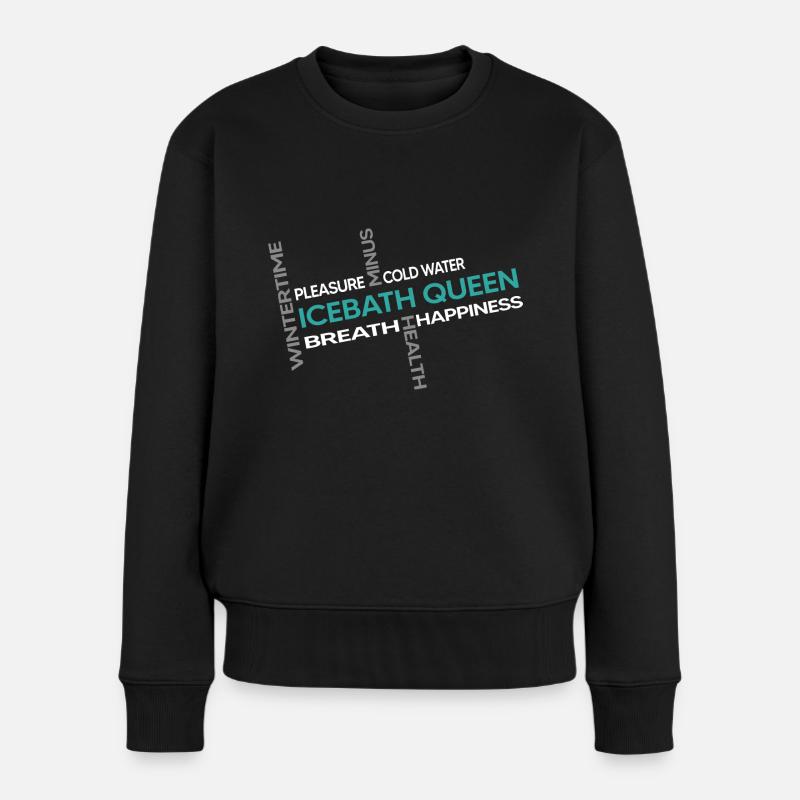 eisbaderin kneipp kryotherapie icebath-queen - Frauen Premium Bio Pullover - Schwarz