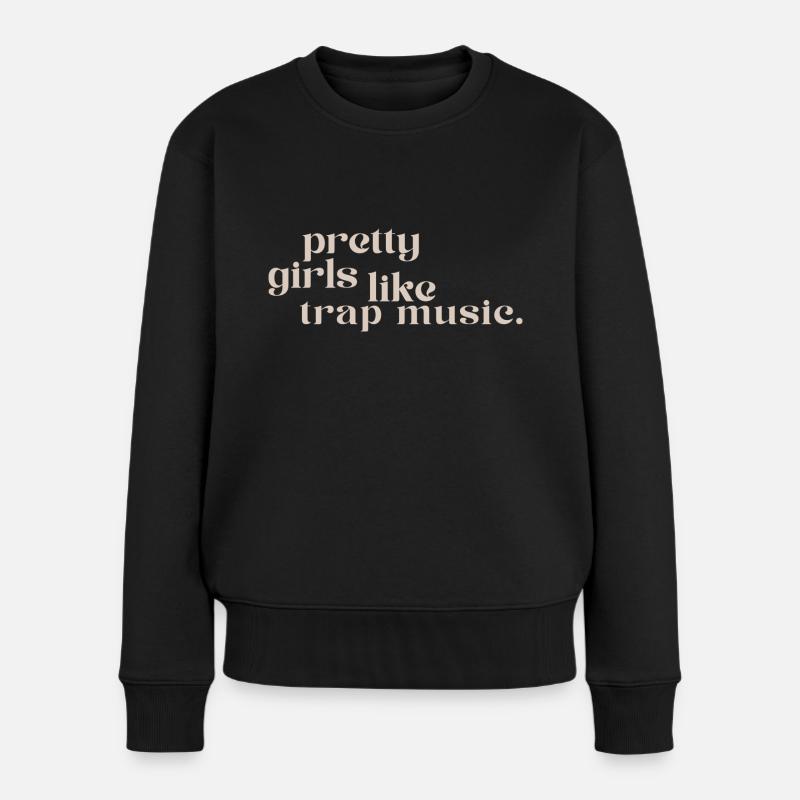 pretty girls - Frauen Premium Bio Pullover - Schwarz
