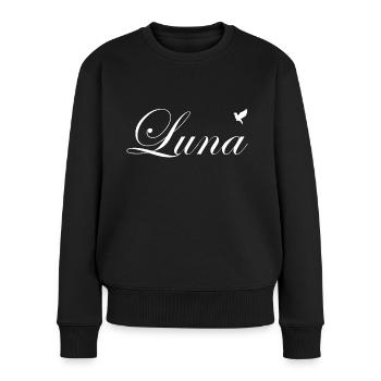 Luna beautiful name White - Women's Premium Organic Jumper - black - Front - Julia (174cm)