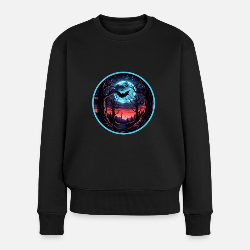 Fledermäuse Fledermaus Flughunde Halloween - Frauen Premium Bio Pullover - Schwarz