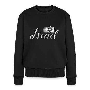 Israel Flagge Davidstern - Frauen Premium Bio Pullover - Schwarz - Vorne - Julia (174cm)