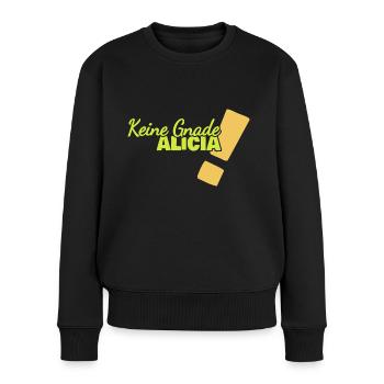 Lustig Alicia - Frauen Premium Bio Pullover - Schwarz - Vorne - Julia (174cm)