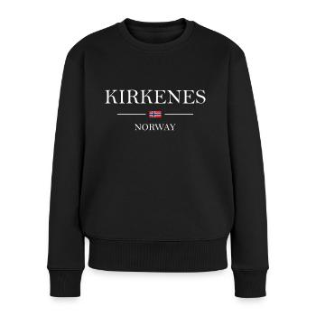 Norvège - Kirkenes blanc - Pull Premium bio Femme - noir - Devant - Julia (174cm)