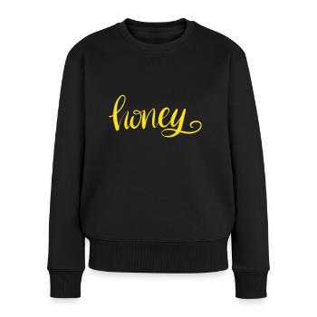 Honey - Frauen Premium Bio Pullover - Schwarz - Vorne - Julia (174cm)