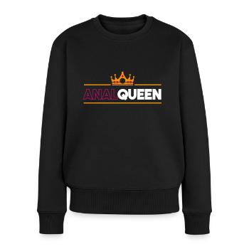 funny gift idea dunb anal queen princess crown - Women's Premium Organic Jumper - black - Front - Julia (174cm)