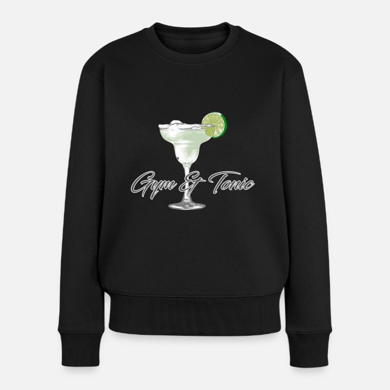 Gym tonic - Frauen Premium Bio Pullover - Schwarz