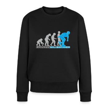 evolution rollerblading, Inline Skates, skaten - Frauen Premium Bio Pullover - Schwarz - Vorne - Julia (174cm)