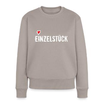 Einzelstück - Frauen Premium Bio Pullover - Taupe - Vorne - Julia (174cm)