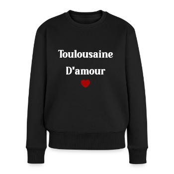 toulousaine d'amour - Pull Premium bio Femme - noir - Devant - Julia (174cm)