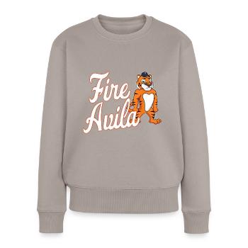 Fire Avila - Women's Premium Organic Jumper - taupe - Front - Julia (174cm)