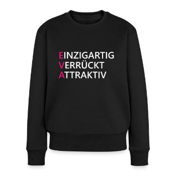 Eva Name Geschenk - Frauen Premium Bio Pullover - Schwarz - Vorne - Julia (174cm)