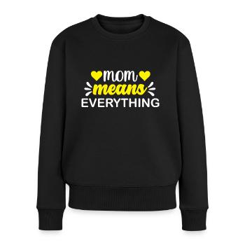 Maman signifie tout - Pull Premium bio Femme - noir - Devant - Julia (174cm)