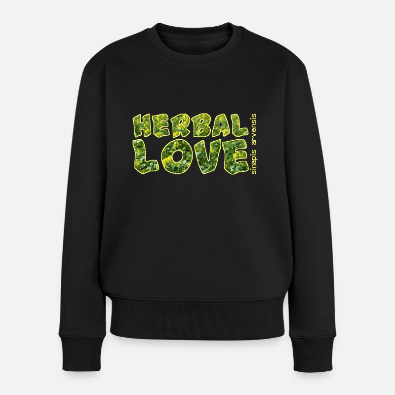 herbal love ackersenf - Frauen Premium Bio Pullover - Schwarz