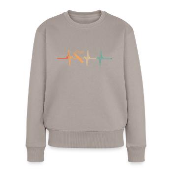 Battement de cœur Cigarette - Pull Premium bio Femme - taupe - Devant - Julia (174cm)