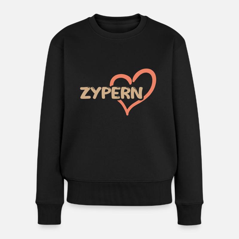 Zypern als Zypern - Frauen Premium Bio Pullover - Schwarz