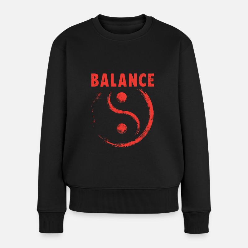 Équilibre Yin et Yang - Pull Premium bio Femme - noir