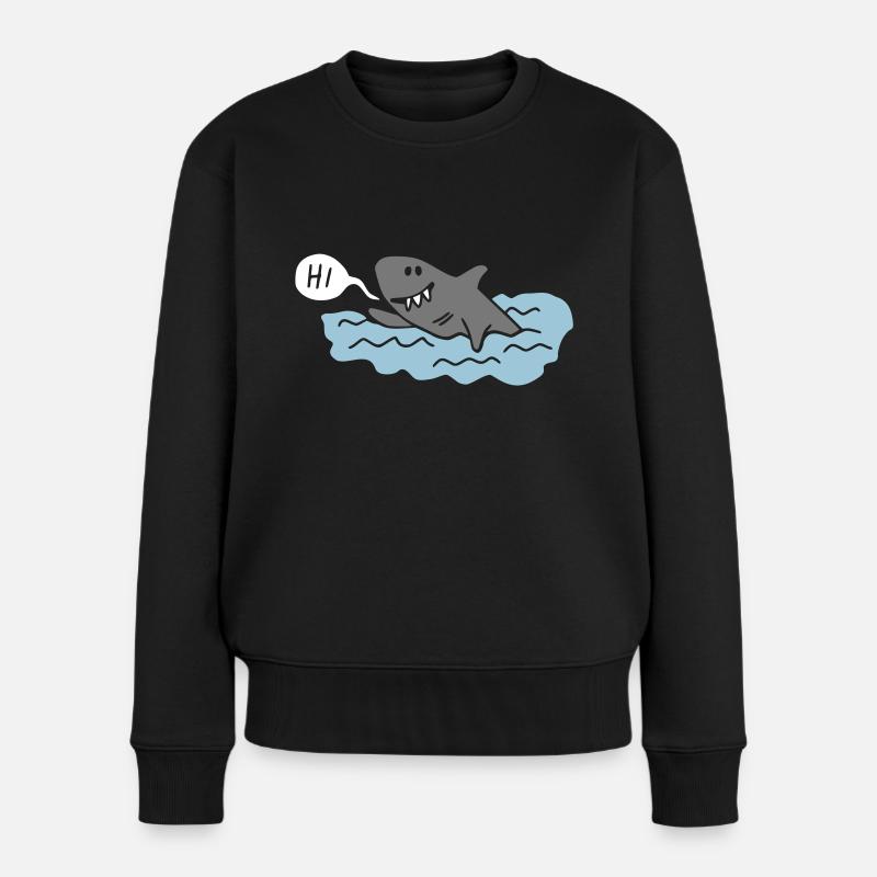 Hai sagt Hi - Frauen Premium Bio Pullover - Schwarz