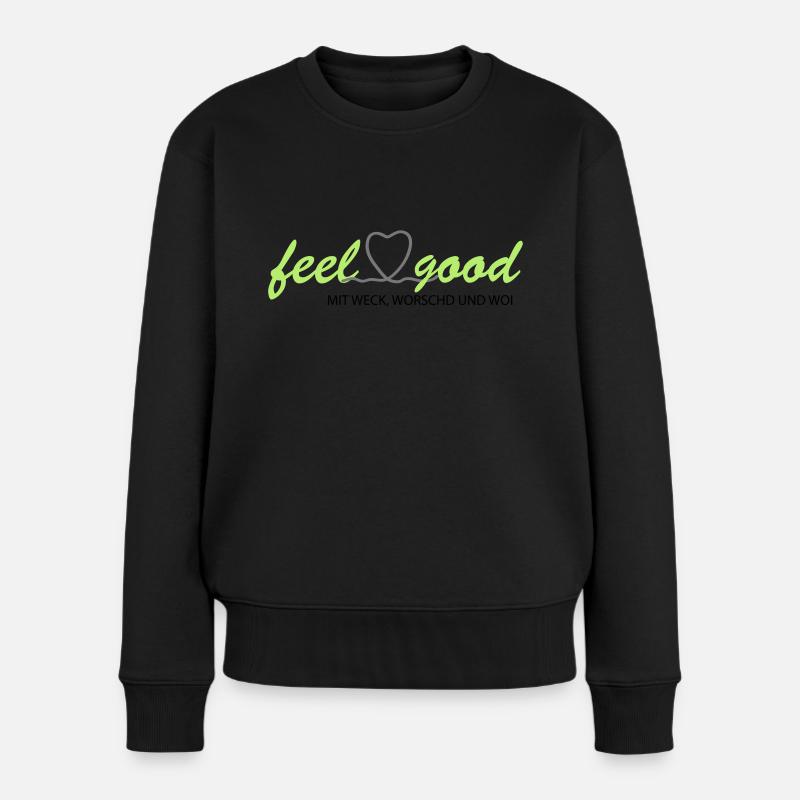 feelgood inderpfalz GRÜN WWW - Frauen Premium Bio Pullover - Schwarz