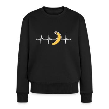 Banane - Frauen Premium Bio Pullover - Schwarz - Vorne - Julia (174cm)